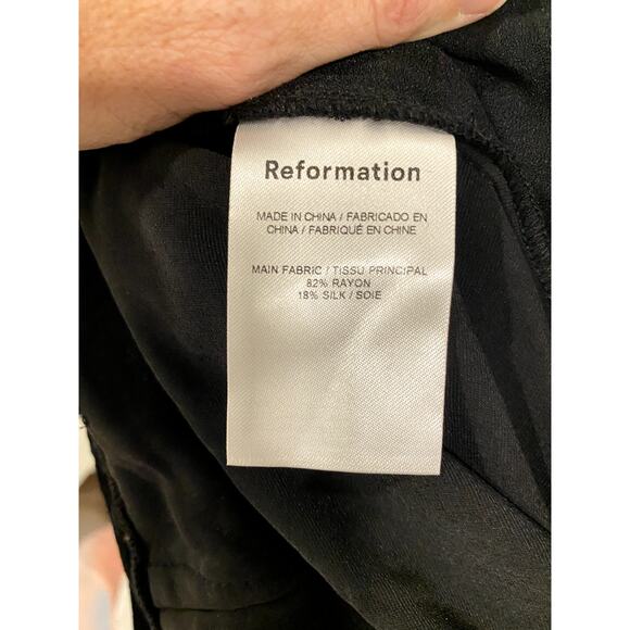 Reformation Wes Velvet Black Wide Leg Pants Trousers 4 NEW - Picture 5 of 8